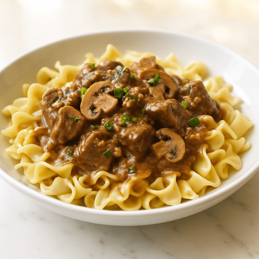 Beef stroganoff