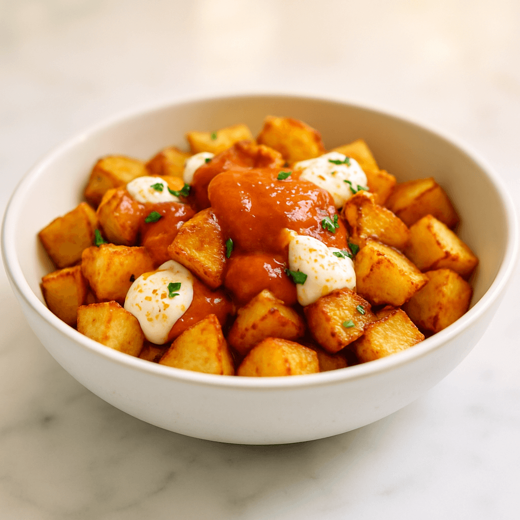 Air fryer patatas bravas