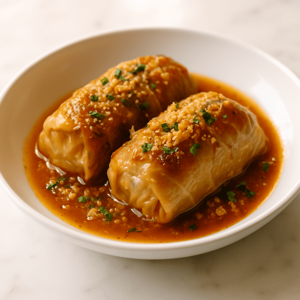 Braised stuffed cabbage