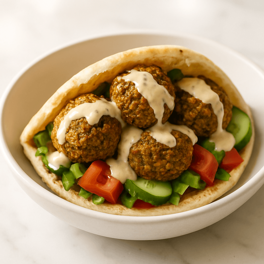 Falafel Pita Sandwich with Tahini Sauce